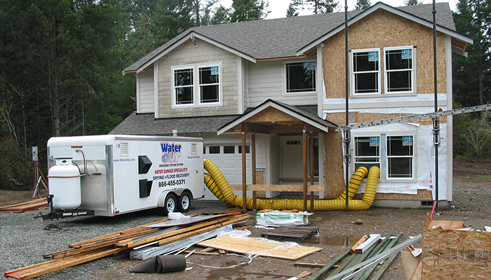 New construction drying with water out south